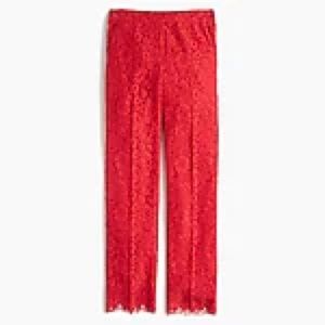 Red lace ankle length pants from J crew